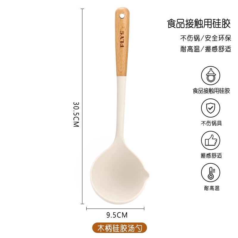 Cuchara de gachas caseras, cucharas de silicona de grado alimenticio, cucharas de regalo, cucharas de silicona, corcho