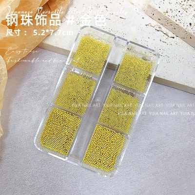 Japanese Nail Art Jewelry Dırnaq bəzəkləri - steel-ball-jewelry-gold
