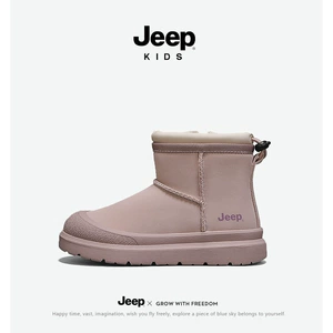 Детские хлопковые ботинки Jeep для мальчиков и девочек непромокаемая большая хлопковая обувь новинка 2024 года зимняя обувь бархатные утолщенные теплые зимние туфли