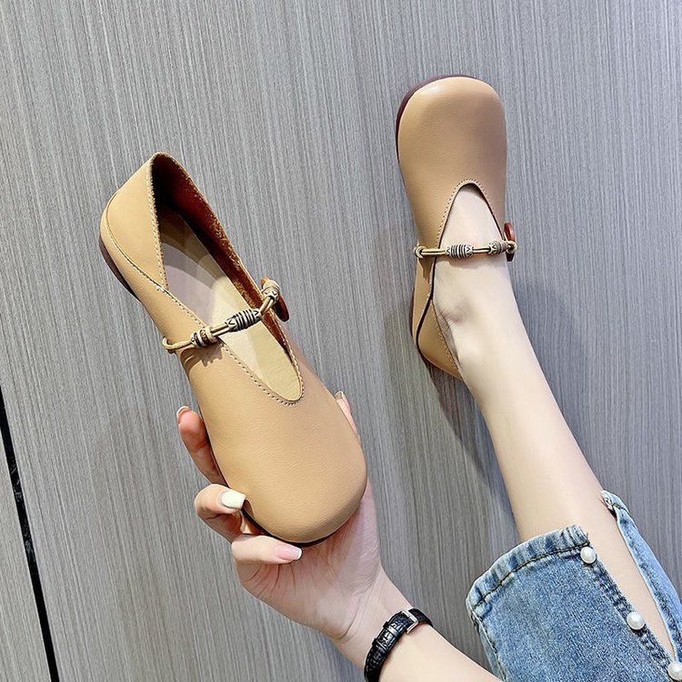 Comfortable Soft Leather Mary Jane Ballet Flats For Women_voghion.com