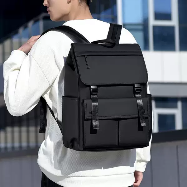 Computer Bag, Backpack, Men's Laptop Backpack, Large Capacity Flip Student School Bag, Light Travel, Trendy and Cool 15inch