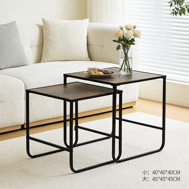 Sofá de estilo industrial americano sala de estar varios armarios laterales casero pequeño tipo simple cuadrado armario de doble capa de hierro forjado image 9