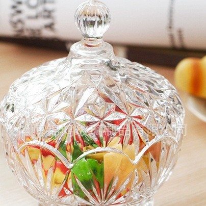 厂家供应白料玻璃糖果碗玻璃糖缸