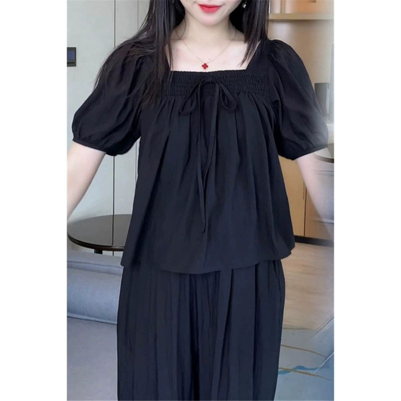 Летний комплект одежды для женщин, новый, больших размеров, подчеркивающий фигуру, винтажный модный повседневный комплект из двух предметов.