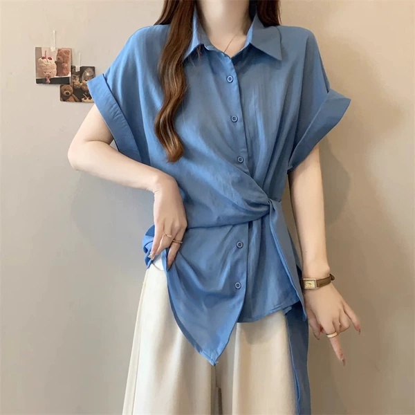 Blue [Sense is super good/European goods/Internet celebrity street-exploding/Front shoulders/T-sleeved/T-shirt/T-shirt/T-shirt/Atmospheric/Chinese/Purple/Lanite/Gentle/Gray