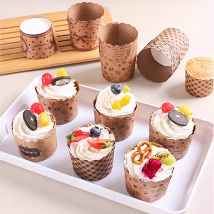 Taza de papel para pastel de papel para horno de evaporación para hornear resistente a altas temperaturas muffin pequeño y medio soporte de papel molde de pastel doméstico image 1