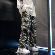 也米风尚|裤子春秋季高街ins潮复古日系工装裤男士港风嘻哈迷彩裤