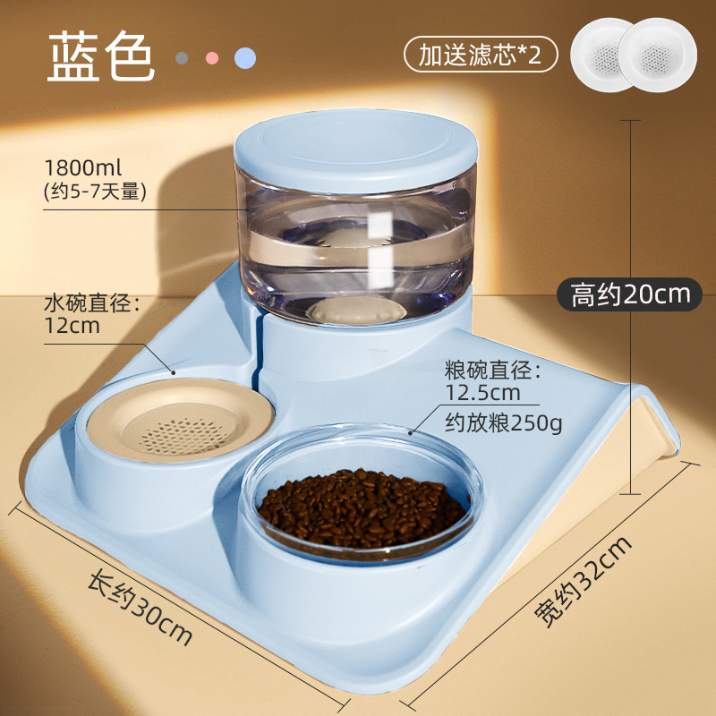 Pet doble tazón de fuente de comida automática para beber tazón de arroz cuenca de alimentos para gatos de cerámica de agua potable anti-golpe perro suministros para mascotas