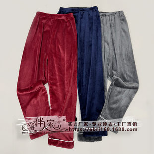 Coral velvet flannel demi-season keep warm solid color trousers for leisure, direct factory sales, increased thickness, plus size