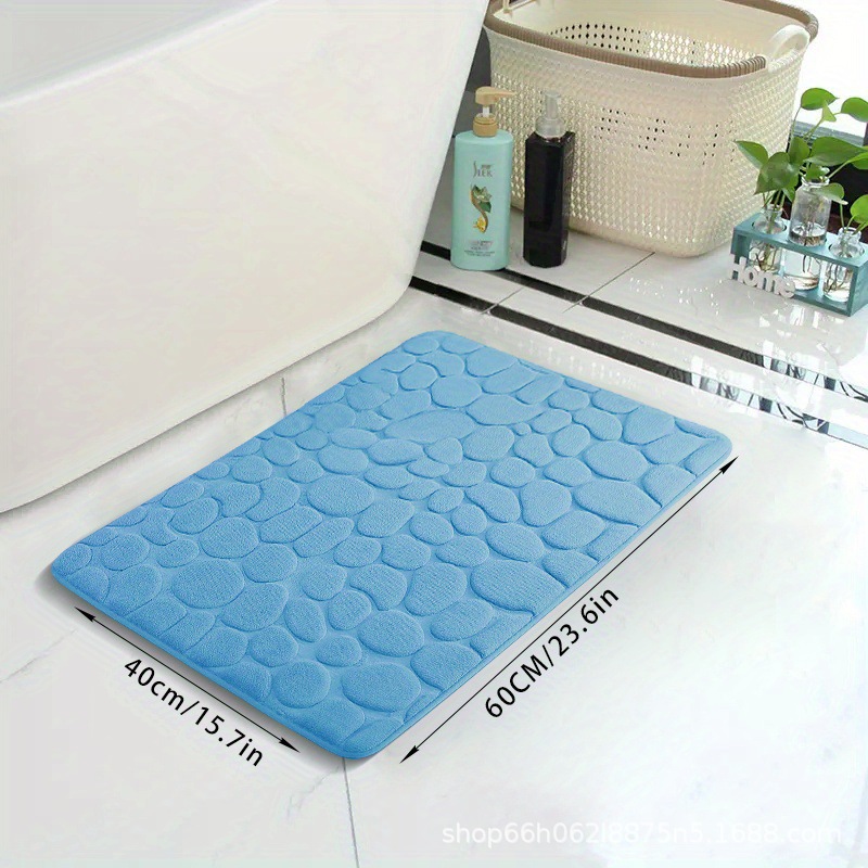 Cross-Border Amazon Pebble Embossed Coral Velvet Bathroom Floor Mat Bathroom Door Water-Absorbent Anti-Slip Foot Mat Wholesale