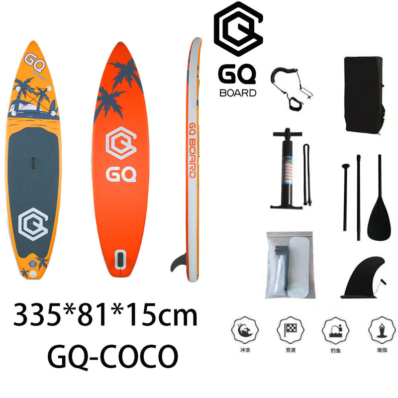 Gq-Coco Paddle Board for Beginners, Novice Standing Paddling, Sup Water Inflatable Surfing, Leisure Coconut Tree