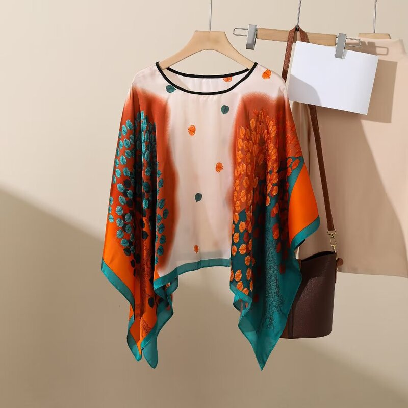 Pullover Sun Protection Shawl for Women, Outerwear Silk Scarf, Summer 2026 New High-End Thin Style, Sanya Seaside Beach Cover-Up Pullover Sun Protection Shawl for Women, Outerwear Silk Scarf, Summer 2026 New High-End Thin Style, Sanya Seaside Beach Cover-Up