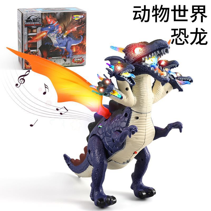 ◑ 서 있는 다섯 머리 비행 용 보라색(소리와 가벼운 걷기)