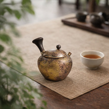 手工锤纹紫铜侧把壶 加厚纯铜煮茶壶功夫茶具泡茶壶 家用办公茶器