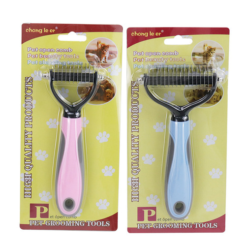 Pet Supplies Amazon Cat and Dog Comb Pet Hair Removal Comb Double-Sided Stainless Steel Pet Detangling Comb