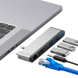 双type-c转hdmi拓展坞 usb扩展坞5in2 mac book2021pro专用转换器