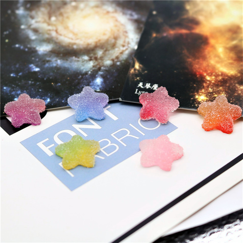 European and American diy soft candy nail peach heart mixed color simulation resin children's hairpin star mobile phone case material