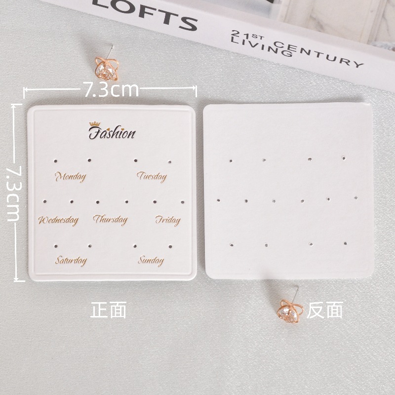 Pendientes de una semana, cartón, estampado en caliente, artesanía, collar de alta gama, pendientes, joyería, exhibición, empaque, tarjeta, logotipo