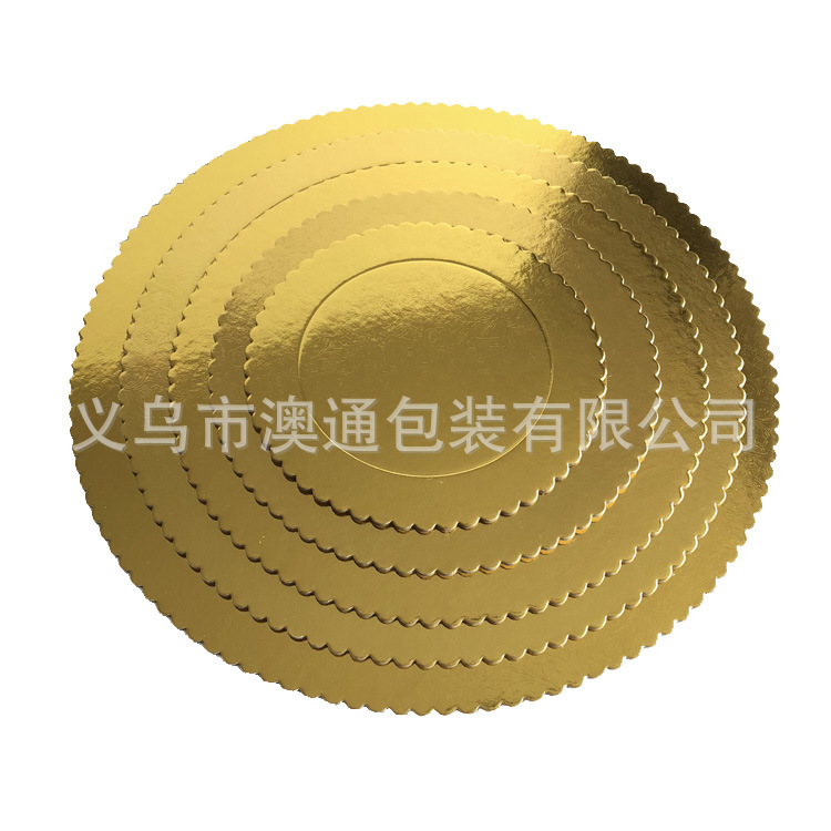 各种尺寸，颜色圆形纸托 金色波浪边纸板