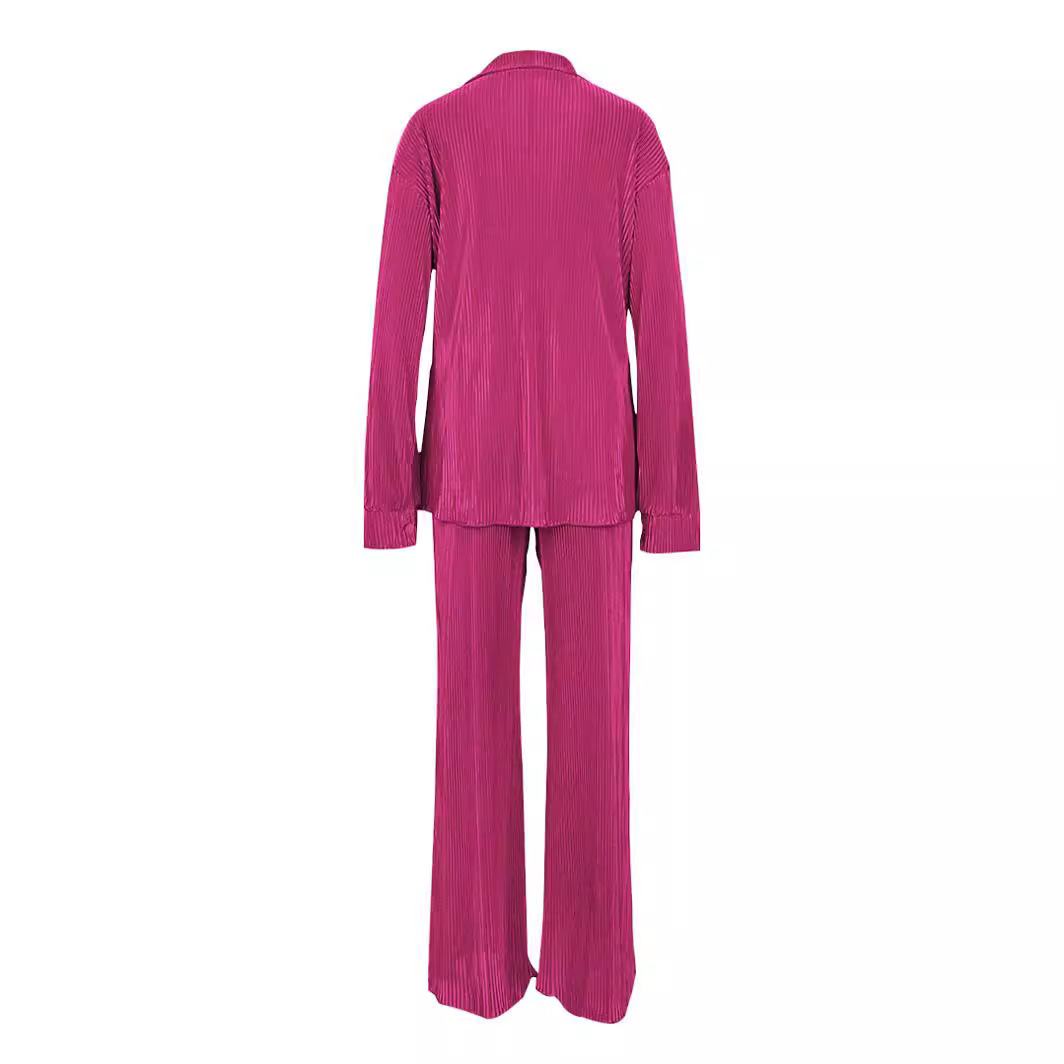 Women's Clothing AD1555 women's clothing Independent station autumn and winter new solid color pleated long sleeved suit_voghion.com