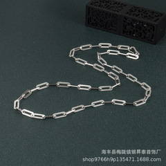 S925純銀の長方形の四方の十字のチェーンの個性の百合の女性の四角形の素のチェーンのファッション的なo字のチェーンのネックレスは裸を重ねます。