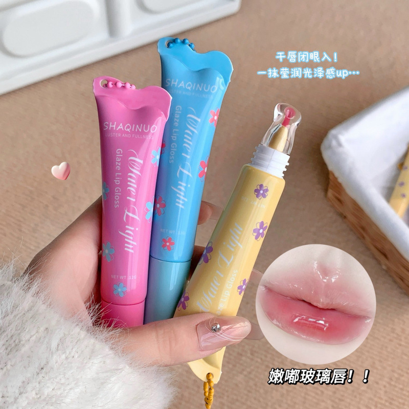 SHAQINUO esmalte labial de agua esmalte labial de espejo esmalte labial de color humectante colgante de aceite labial brillo labial maquillaje transfronterizo image 3