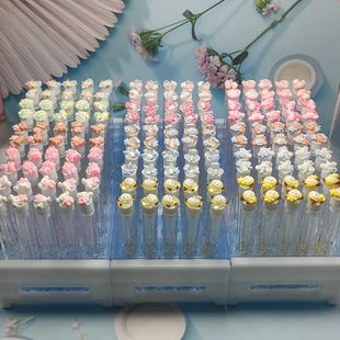 Mikko Grafted False Eyelashes Test Tube Brush Cartoon Cute Independent Tube Disposable Crystal Makeup Brush Transparent Tube