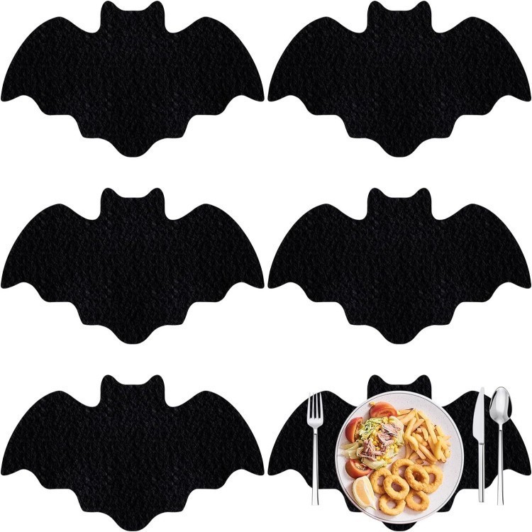 卸売りフェルト異形食マット鍋マットハロウィーンコウモリ食器マット食器棚色可変|undefined