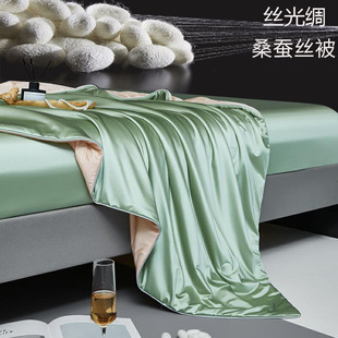 Class A Maternal and Infant Grade Solid Color Silk Silk Quilt Mulberry Silk Summer Quilt Core Air-conditioning Quilt Thin Tencel Summer Quilt for Home Use