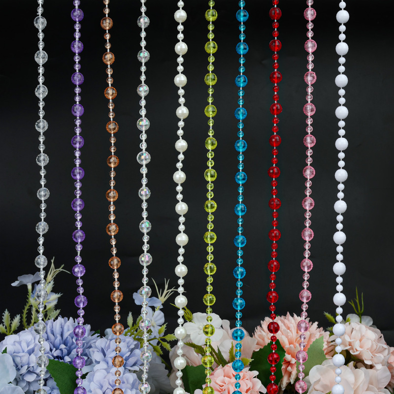 New Acrylic Connected Beads, Wedding Decoration Acrylic Bead Curtains, Wedding Bead Chains and String Beads Available in Various Colors New Acrylic Connected Beads, Wedding Decoration Acrylic Bead Curtains, Wedding Bead Chains and String Beads Available in Various Colors