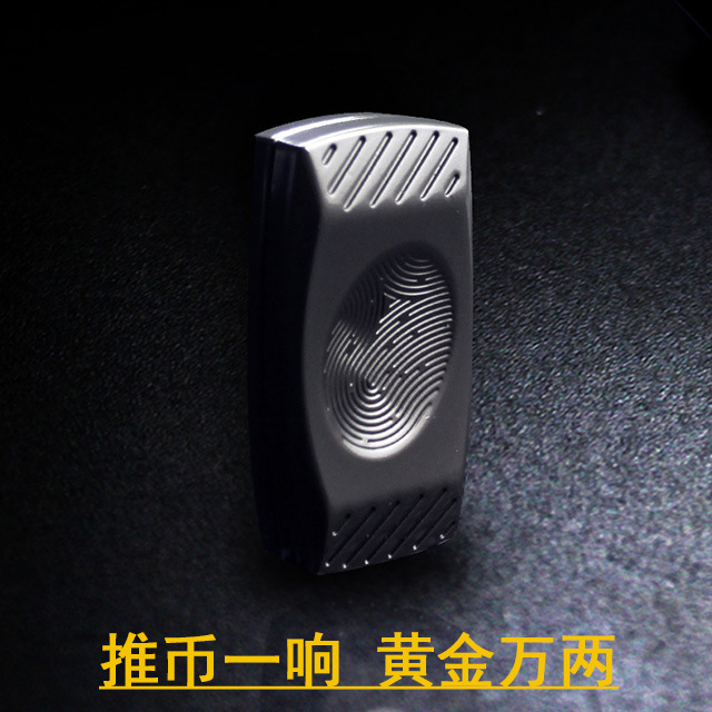 解压手推响币指尖陀螺金属啪啪牌币休闲娱乐减压陀螺玩具金属网红