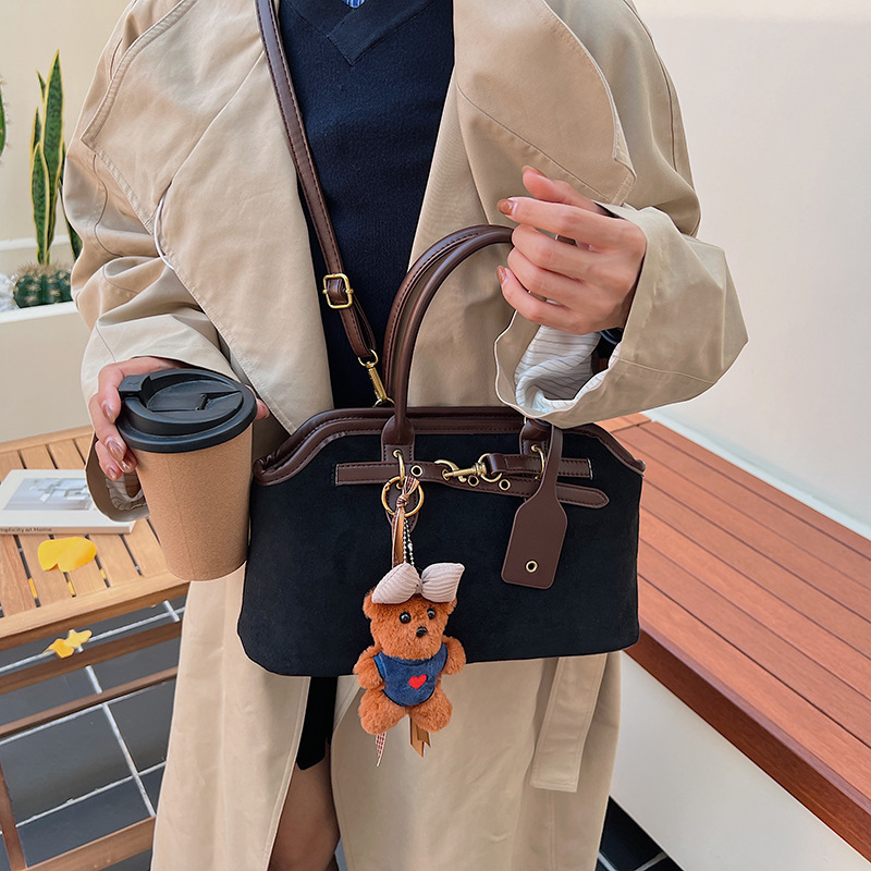 复古麂皮绒磨砂包包女2025新款秋冬百搭斜挎包时尚超火手提小拎包|undefined