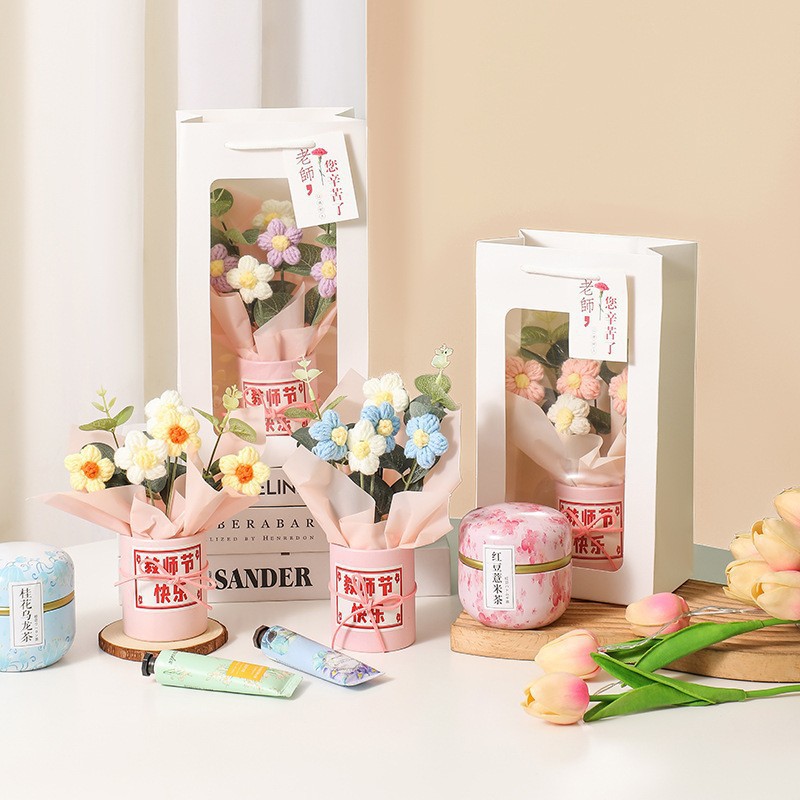 教师节礼物针织毛线花束送员工客户实用礼品套装伴手礼批发礼盒
