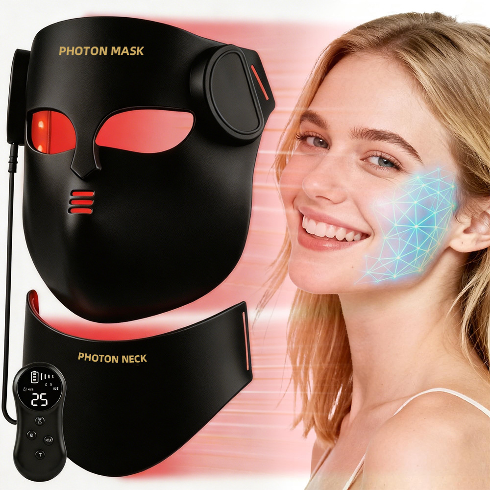 Photon Mask Device 7-Color Home-Use Wireless Remote Control Beauty Device Cross-Border Red Light Skin Rejuvenation Led Silicone 4D Beauty Mask