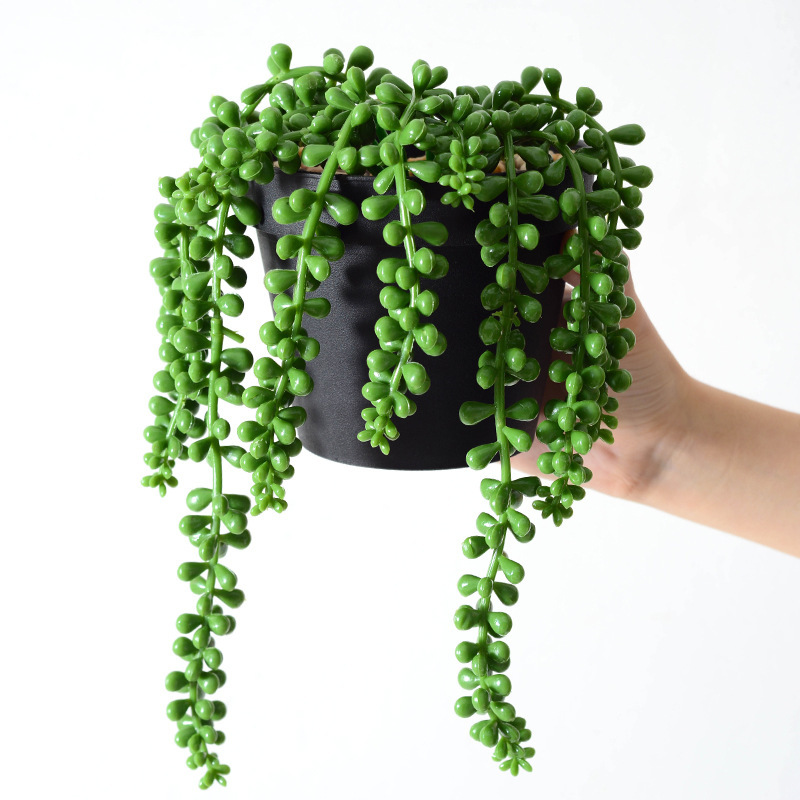 Amazon cross-border artificial fake hanging fake plant artificial flower artificial fleshy lover tears pearl string beads potted plant