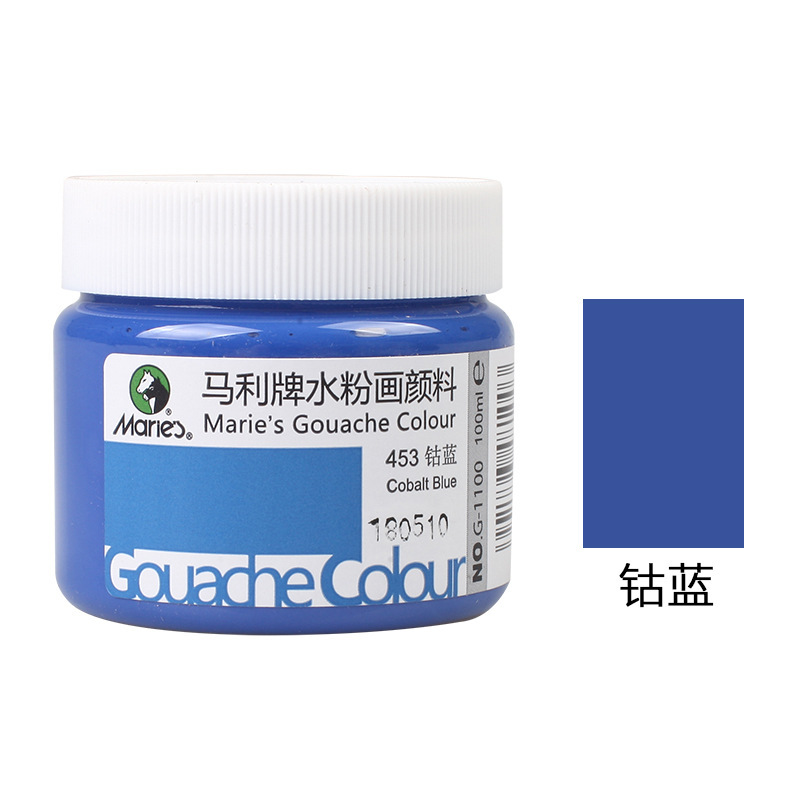 Paquete de pintura de polvo de agua Marley 100ml enlatado para niños y estudiantes color acuarela botellada