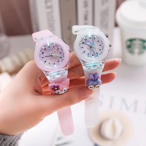 Soft Jelly Color Child Watch Night Light Rainbow Flashing Student Toy Cartoon Manufacturer Wholesale