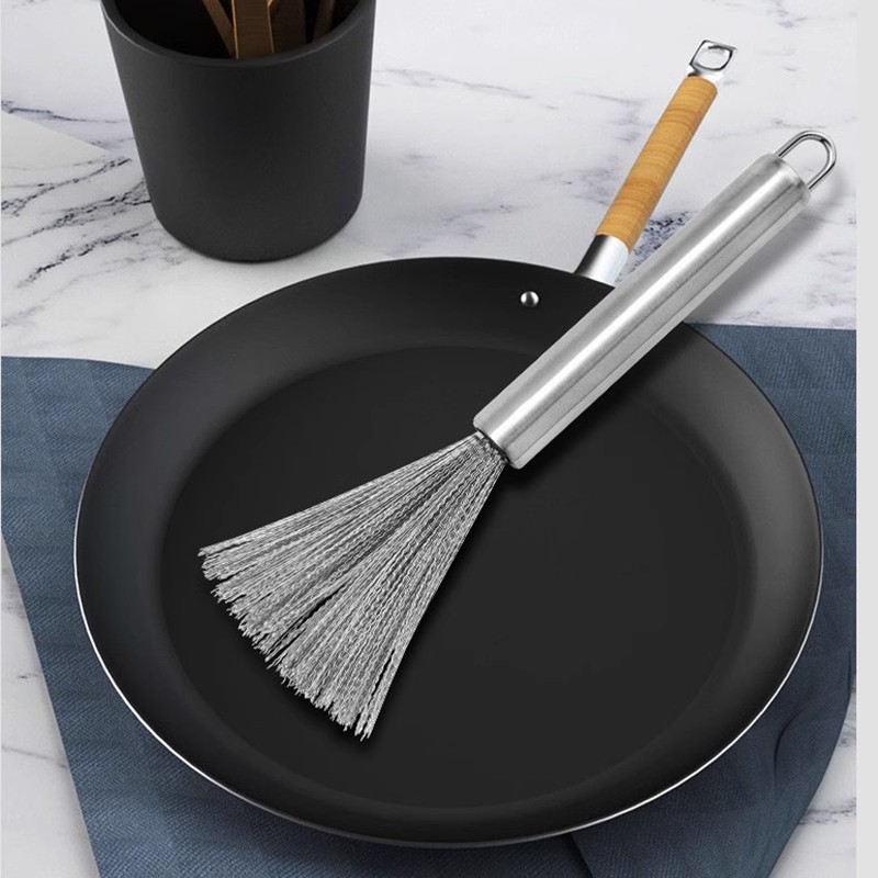 不锈钢锅刷带柄家用洗锅神器厨房食堂厨具专用钢丝洗碗刷锅的刷子|undefined