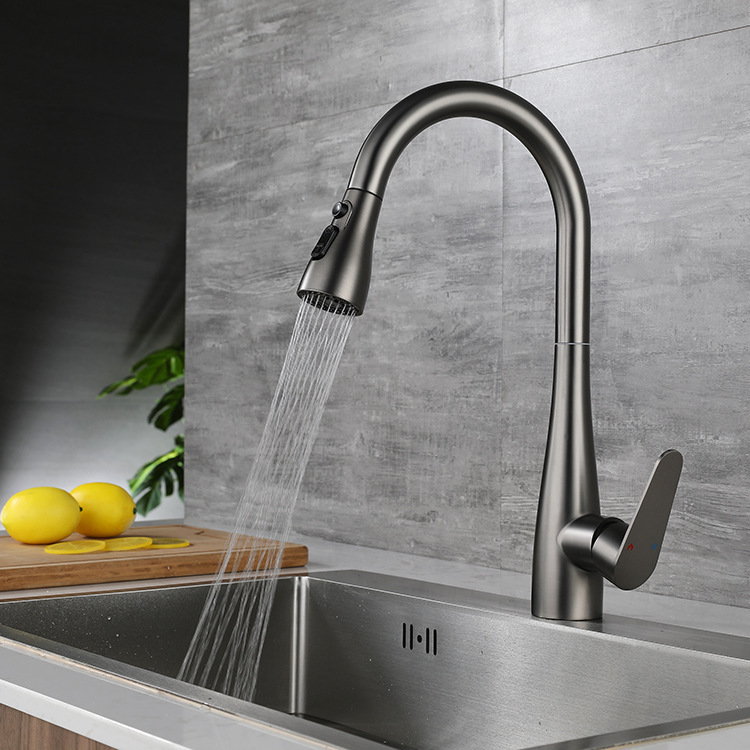 Multi-functional Net red sprinkler kitchen drawing faucet three-stage water washing basin cold and hot faucet source factory