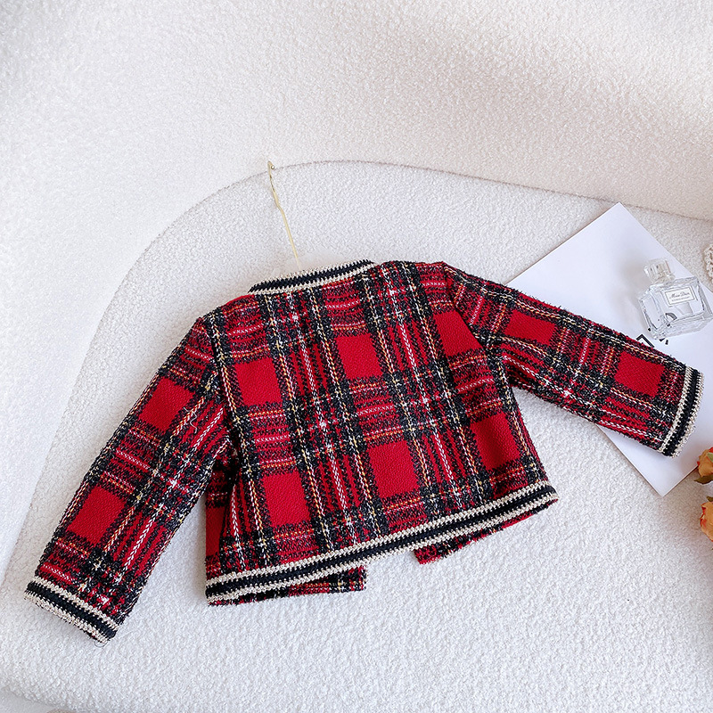 Filles, dames, Se décontracté à la mode pour l'automne 2023, nouveau bébé Fragran Coa, cent plaids Shor Skir, deux pièces_voghion.com