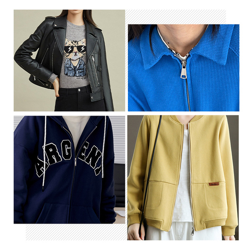 5-Number Metal Silver Zipper Down Jacket Coat Cotton Padded Jacket, 40–80 cm, Single-Slide Zipper Closure, Accessory Parts