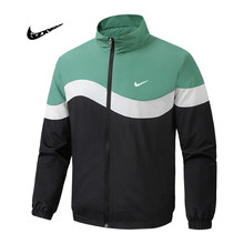 跨境夹克男春秋季新款立领薄款个性潮流撞色休闲运动拼接外套男士