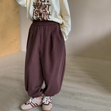 女童休闲款裤秋装儿童女孩卫裤中大童春秋哈伦裤洋气休闲童装长裤