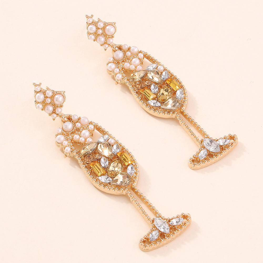 Fashion Goblet Creative Diamond Earrings display picture 4