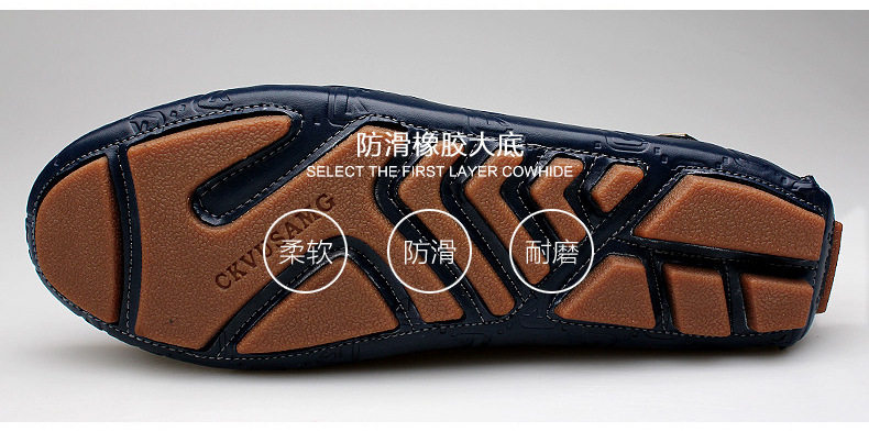 Giày lười nam da bò cao cấp xỏ chân đế mềm, mũi tròn, phong cách Hàn Quốc — CK0085 màu trắng, CK0085 màu xanh lam, CK0085 màu đen chi tiết 15