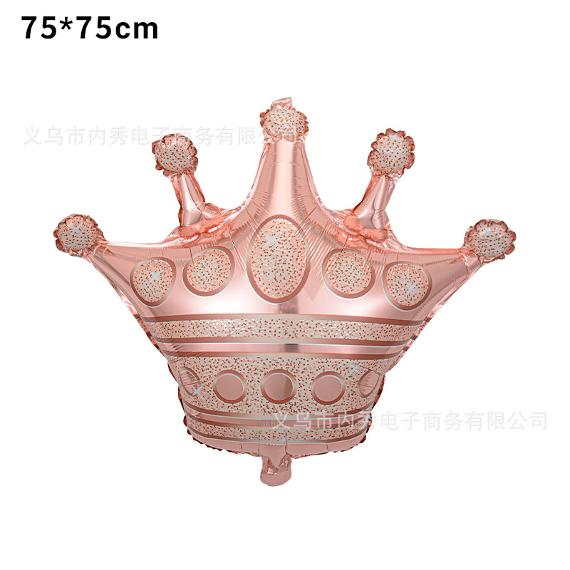 Transfronterizo mini corona de oro globo de aluminio pequeño tamaño Rosa corona de oro globo fiesta de cumpleaños decoración de la boda
