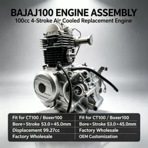 Cross-border export of BAJAJ100 motorcycle engine assembly, single-cylinder air-cooled 100cc, compatible with CT100