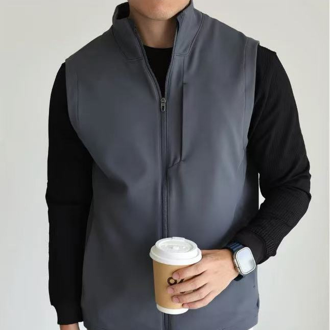 Traveler Series Stand Collar Four-Way Stretch Commuting Zipper Vest Sports Jacket Outdoor Casual Spring and Autumn Season
