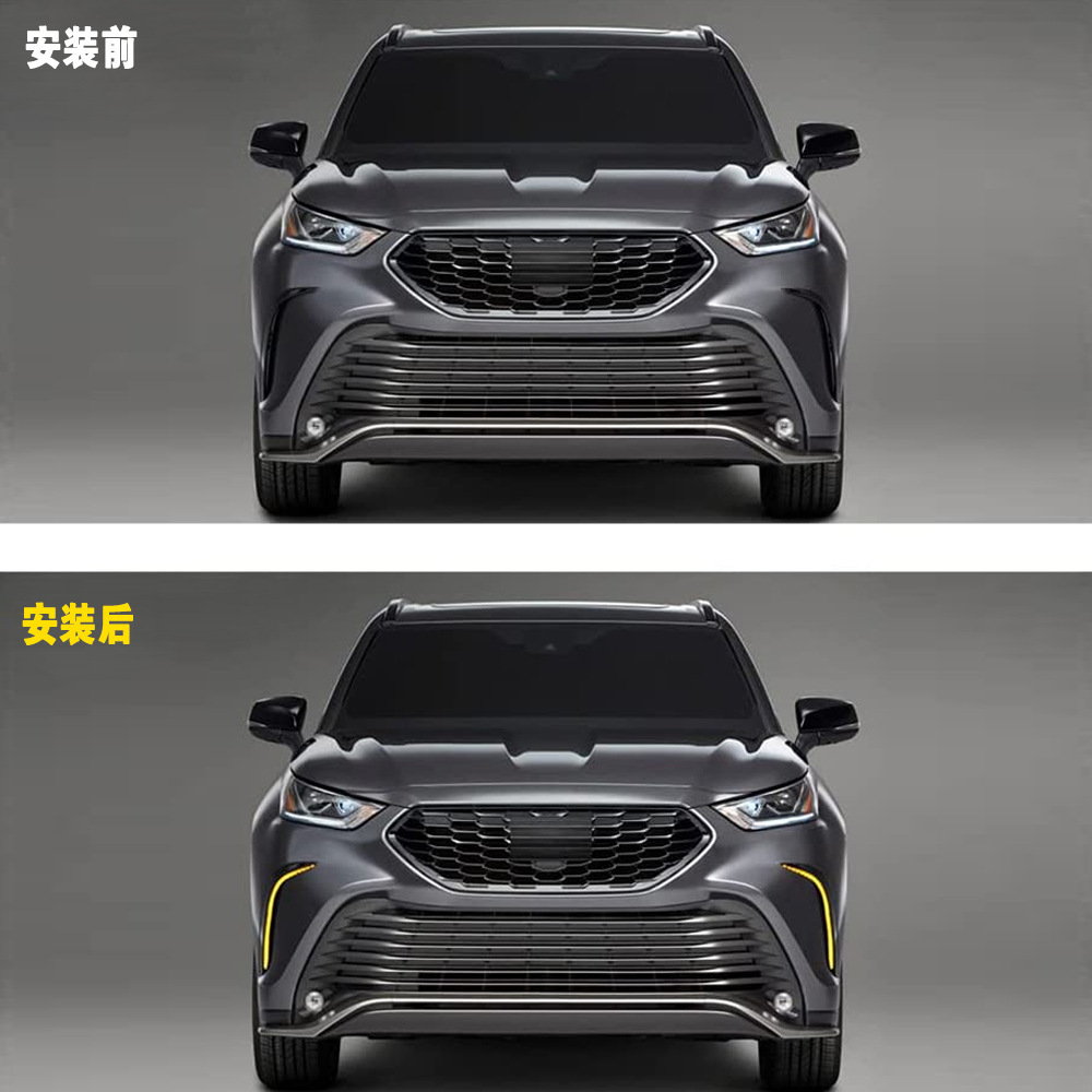 Aplicable a Toyota 21 - 22 nueva corona de tierra luz de niebla delantera LED renovación de luz de conducción diurna luz de dirección de agua corriente