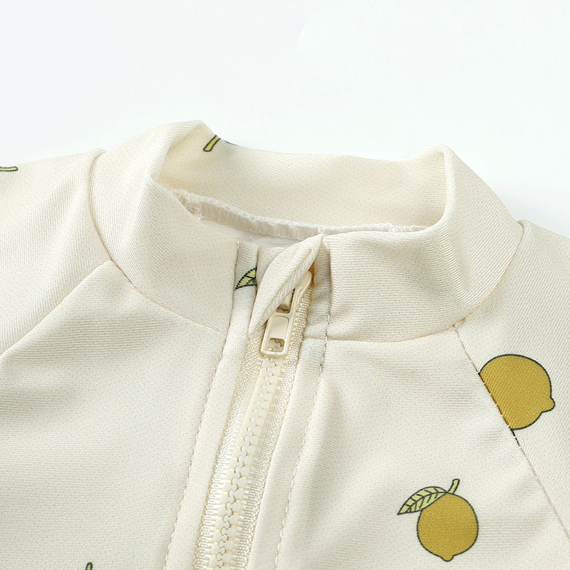 168g Weight Long Sleeve Sleeve Length Polyester Fabric Type One-pieces Tops Type Round Neck Neckline Flower Pattern Girl'S Gender Cute Style Girl'S Flower One-pieces Kids Swimwear 5